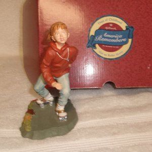 Hallmark Days Childhood figurine Girl Skates 1988